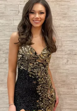 Fitted|Long Dresses^Rachel Allan 70316 Black/Gold