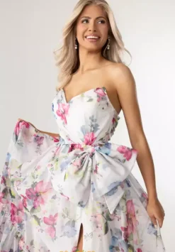 A Line|Long Dresses^Rachel Allan 71065 White Multi