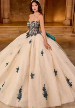 Plus Sized Quince Dresses|Sweet Sixteen^Rachel Allan Quince RQ1152 Champagne Peacock