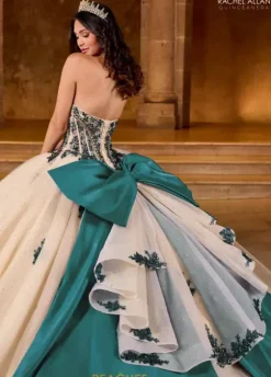 Plus Sized Quince Dresses|Sweet Sixteen^Rachel Allan Quince RQ1152 Champagne Peacock