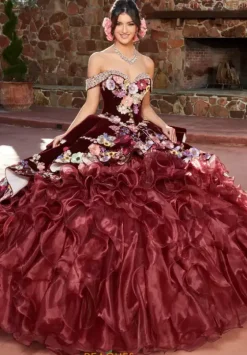 Sweet Sixteen|Plus Sized Quince Dresses^Rachel Allan Quince RQ3111 Burgundy Multi