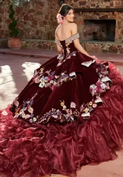 Sweet Sixteen|Plus Sized Quince Dresses^Rachel Allan Quince RQ3111 Burgundy Multi