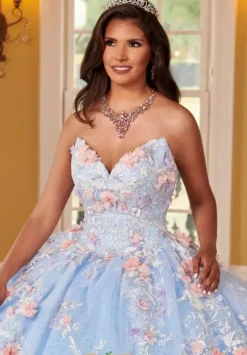 Plus Sized Quince Dresses|Sweet Sixteen^Rachel Allan Quince RQ2161 Light Blue/Multi