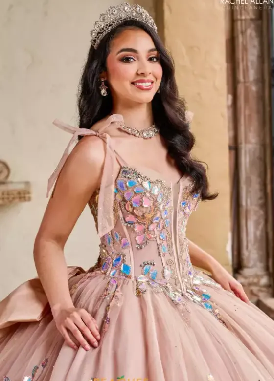 Plus Sized Quince Dresses|Sweet Sixteen^Rachel Allan Quince RQ2203 Latte