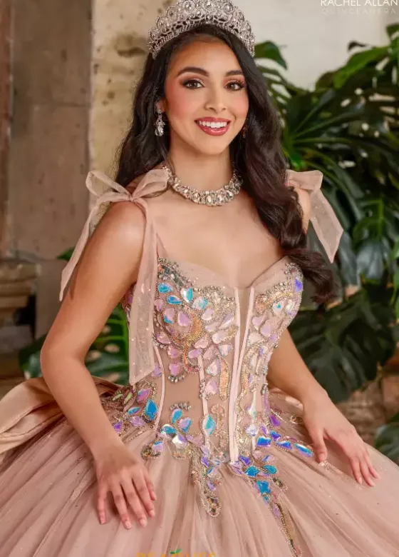 Plus Sized Quince Dresses|Sweet Sixteen^Rachel Allan Quince RQ2203 Latte