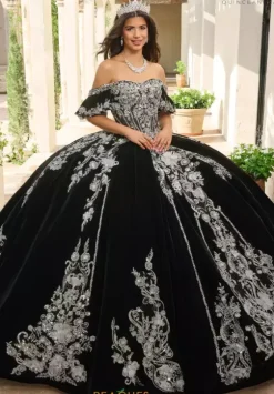 Plus Sized Quince Dresses|Sweet Sixteen^Rachel Allan Quince RQ5011 Black Silver