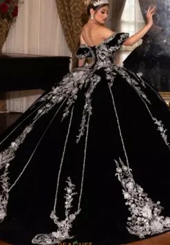 Plus Sized Quince Dresses|Sweet Sixteen^Rachel Allan Quince RQ5011 Black Silver