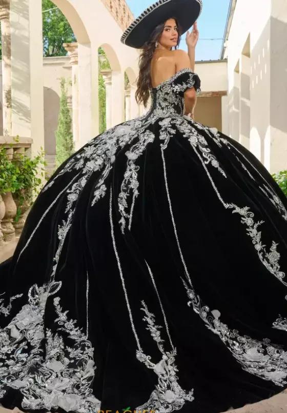 Plus Sized Quince Dresses|Sweet Sixteen^Rachel Allan Quince RQ5011 Black Silver