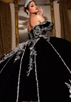 Plus Sized Quince Dresses|Sweet Sixteen^Rachel Allan Quince RQ5011 Black Silver