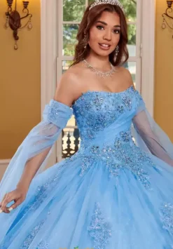 Quince Dresses With Sleeves|Plus Sized Quince Dresses^Rachel Allan Quince RQ3110 Azure
