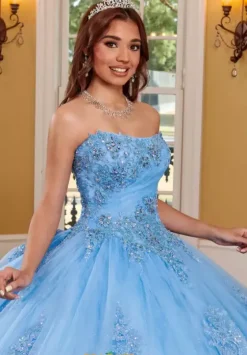 Quince Dresses With Sleeves|Plus Sized Quince Dresses^Rachel Allan Quince RQ3110 Azure