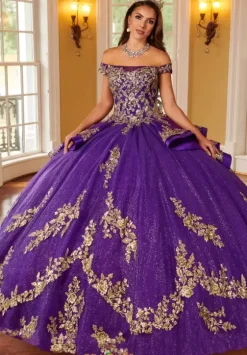 Sweet Sixteen|Plus Sized Quince Dresses^Rachel Allan Quince RQ2162 Purple/Gold