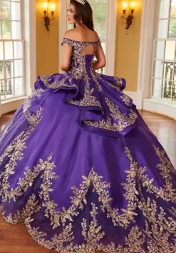 Sweet Sixteen|Plus Sized Quince Dresses^Rachel Allan Quince RQ2162 Purple/Gold