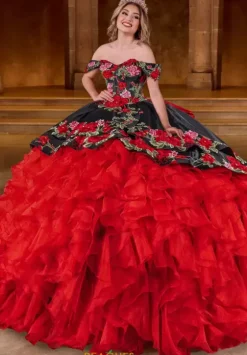 Sweet Sixteen|Plus Sized Quince Dresses^Rachel Allan Quince RQ5007 Black Red