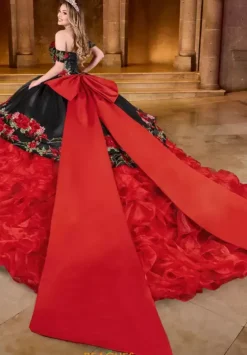 Sweet Sixteen|Plus Sized Quince Dresses^Rachel Allan Quince RQ5007 Black Red