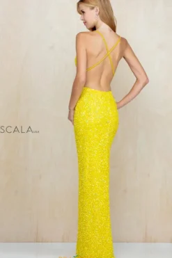 Long Homecoming Dresses|Fitted^Scala Dress 60141 Sunflower