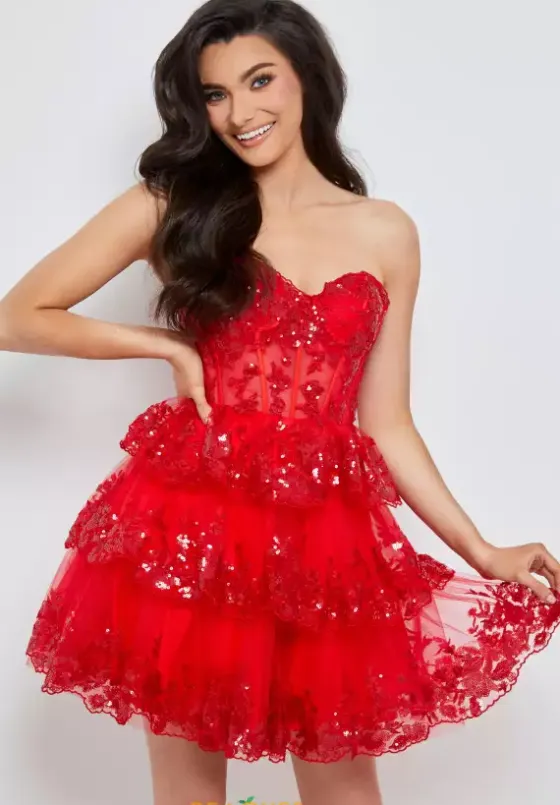 Wedding Guest|Sweet Sixteen^Jasz Couture Sequins A Line Tulle Dress 1625