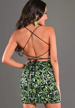 Quince Guest Dresses|Short Homecoming Dresses^Jasz Couture Sequins Short Fitted Dress 1718