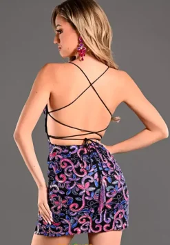 Quince Guest Dresses|Short Homecoming Dresses^Jasz Couture Sequins Short Fitted Dress 1718