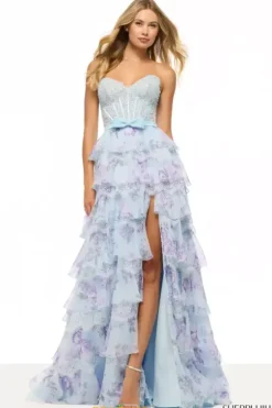 Long Dresses|Plus Sized Dresses^Sherri Hill 57908 Light Blue/Multi