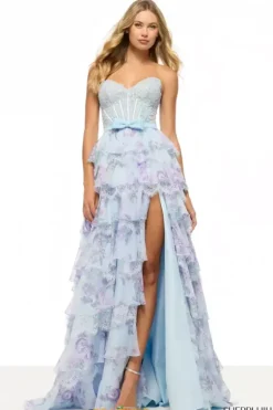 Long Dresses|Plus Sized Dresses^Sherri Hill 57908 Light Blue/Multi