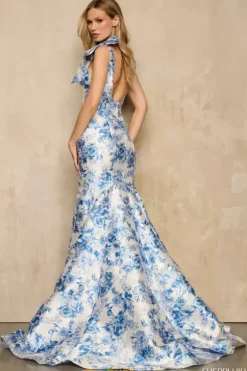 Mermaid|Fitted^Sherri Hill 57926 Ivory/Blue