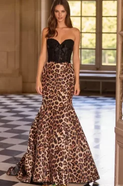 Pageant|Plus Sized Dresses^Sherri Hill 57622 Animal Print