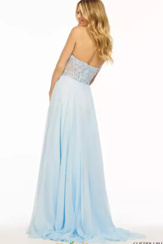 A Line|Long Dresses^Sherri Hill 56088 Light Blue