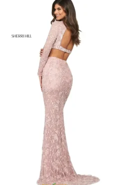 Long Sleeve Prom Dresses|Sexy^Sherri Hill 53444 Light Pink