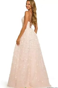 Long Dresses|Plus Sized Dresses^Sherri Hill 55529 Ivory/Blush