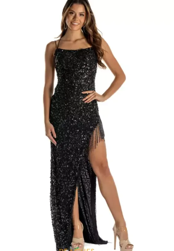 Long Homecoming Dresses|Fitted^Sherri Hill 54883 Black