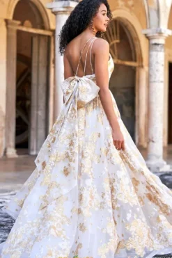 Ball Gowns|A Line^Sherri Hill 54974 Ivory/Gold