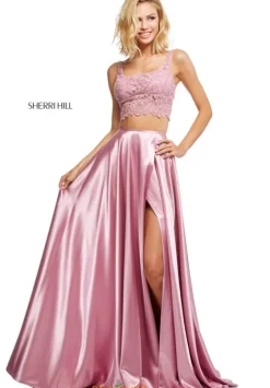 A Line|Long Dresses^Sherri Hill 52600 Rose