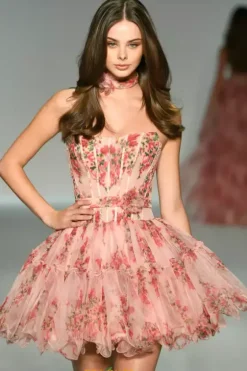 Bat Mitzvah|8Th Grade Dance^Sherri Hill Short 57248 Pink Print