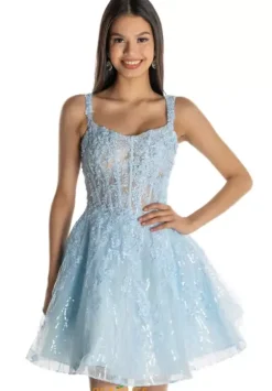 Bat Mitzvah|Short Dresses^Sherri Hill Short 55190 Light Blue