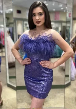 Short Homecoming Dresses|Short Dresses^Sherri Hill Short 55168 Periwinkle