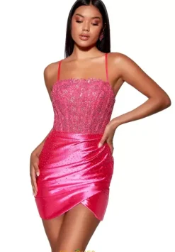 Winter Formal|Wedding Guest^Alyce Short Beaded Corset Dress 40092