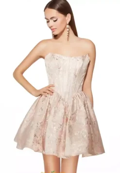 Bat Mitzvah|8Th Grade Dance^Alyce Short Scoop Neckline Dress 3007 Pink