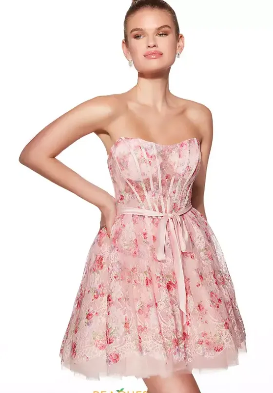 Bat Mitzvah|8Th Grade Dance^Alyce Short Strapless Lace Dress 30019