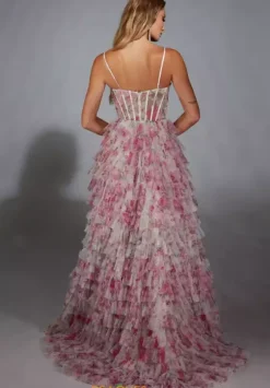 A Line|Plus Size^Alyce Slit Scoop Neckline Long Dress 61732