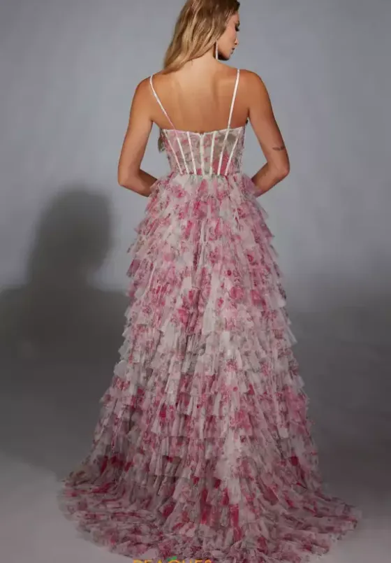 A Line|Plus Size^Alyce Slit Scoop Neckline Long Dress 61732