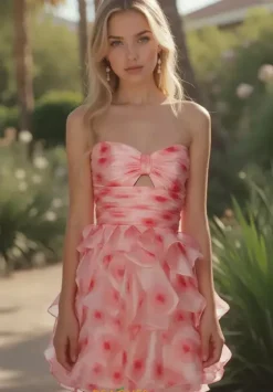 Bat Mitzvah|8Th Grade Dance^Alyce Strapless A Line Short Dress 30023 Rose Quartz