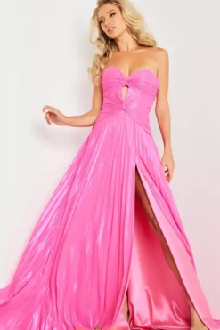 A Line|Plus Size^Jovani Strapless Long A Line Dress 36461