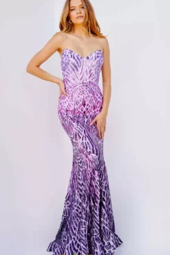 Sexy|Fitted^Jovani Strapless Long Fitted Dress 06459 Lilac/Purple