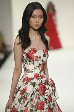 Long Dresses|Sweet Sixteen^Sherri Hill Strapless Printed A Line Dress 57724