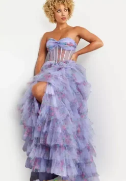 Sweet Sixteen|Long Dresses^Jovani Strapless Tulle A Line Dress 39149 Lilac