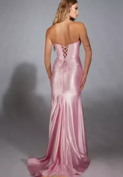 Fitted|Plus Size^Alyce Stretch Satin Fitted Corset Dress 61733