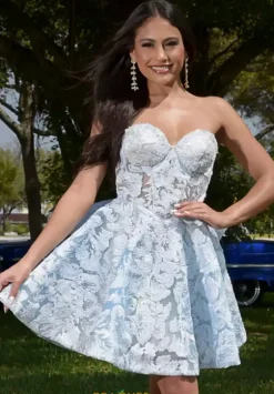 Bat Mitzvah|8Th Grade Dance^Jasz Couture Sweetheart Neckline A Line Dress 1717 Light Blue