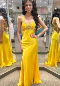 Sexy|Fitted^Jasz Couture Sweetheart Neckline Long Dress 4329 Yellow