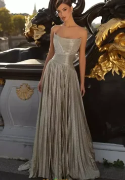 A Line|Long Dresses^Tarik Ediz 98200 Gold